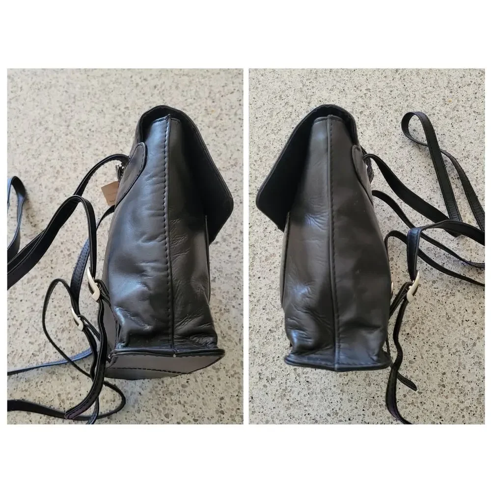 VTG 90s Wilson's Leather Croc Embossed Black Mini Backpack Adjustable Purse✨️NWT